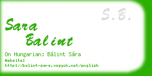 sara balint business card