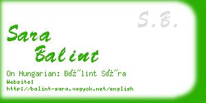 sara balint business card